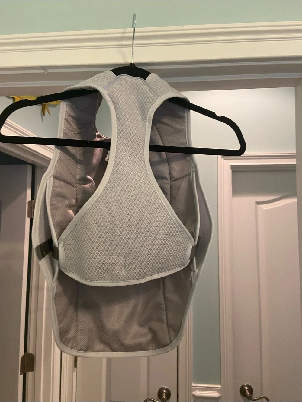 RuffWear Swamp Cooler Dog Vest - Light Gray with Aqua Trim
